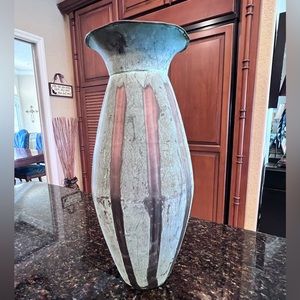 Vintage Solid Brass Vase with Verdigris Patina